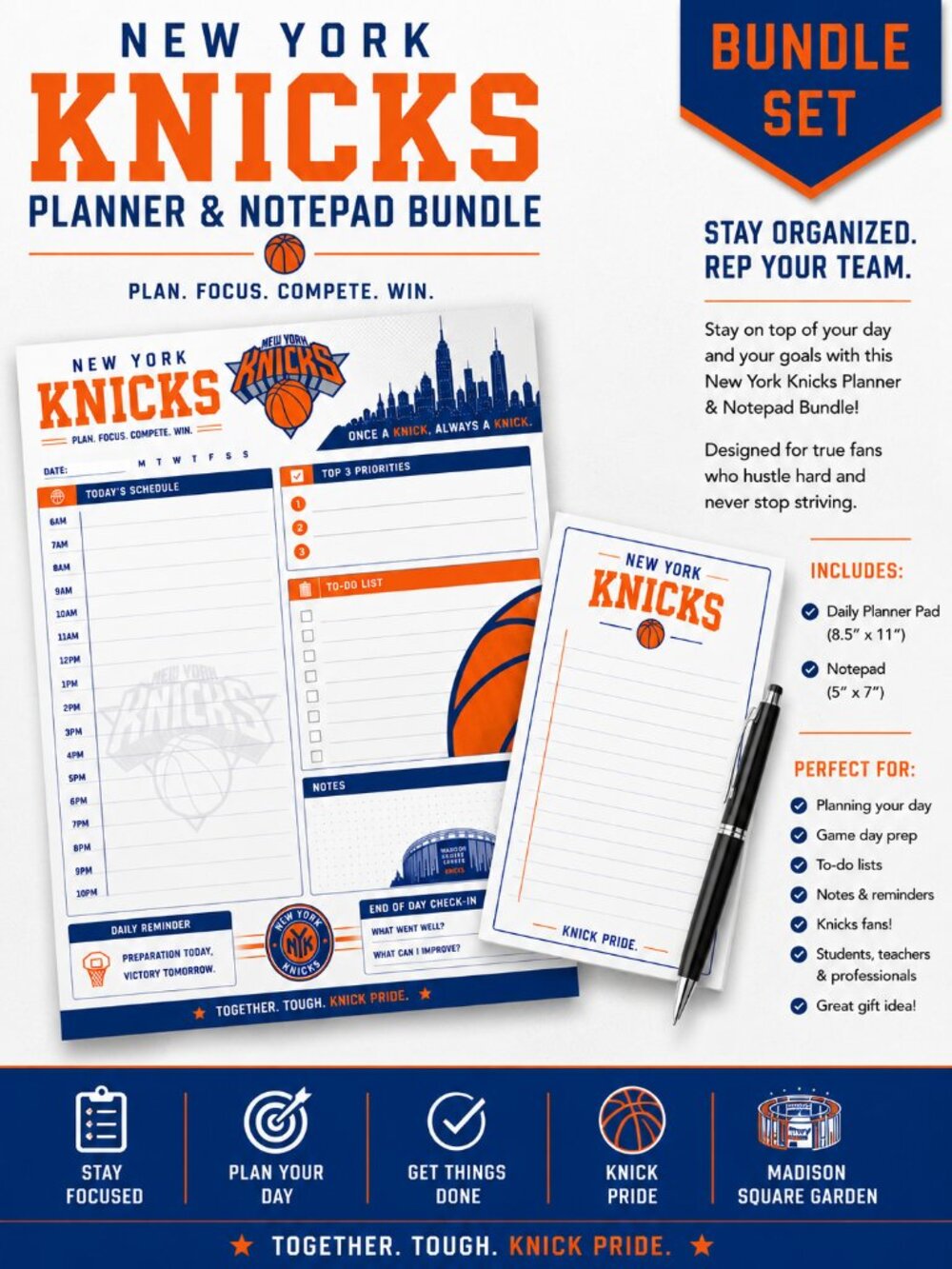 New York Knicks Planner & Notepad Bundle ....Limited Time Only